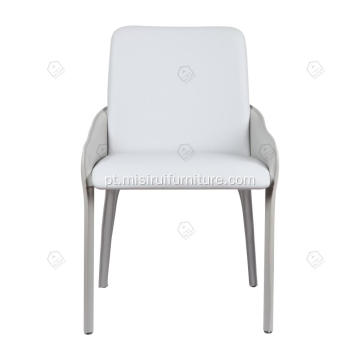 Cadeiras de couro minimalista de sela branca italiana